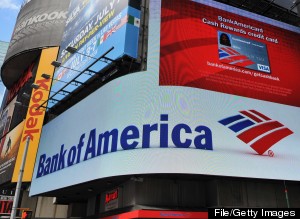 View of a Bank of America branch on June