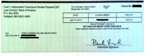 Bounced Check from Mortgage settlement